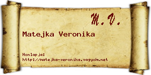 Matejka Veronika névjegykártya